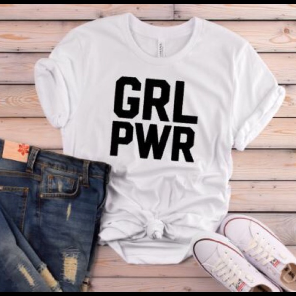 Girl Power Graphic Tee - Black White - NEW NWT
